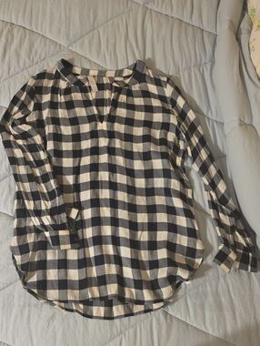 LOFT Black and White Checkered Tunic